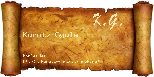 Kurutz Gyula névjegykártya