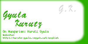 gyula kurutz business card